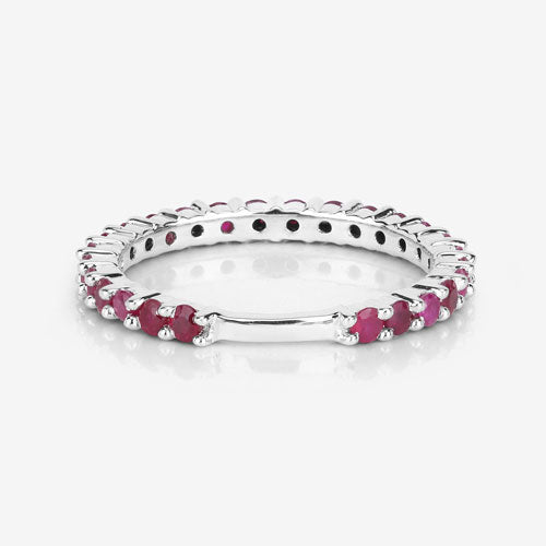 1.04 Carat Genuine Ruby .925 Sterling Silver Ring