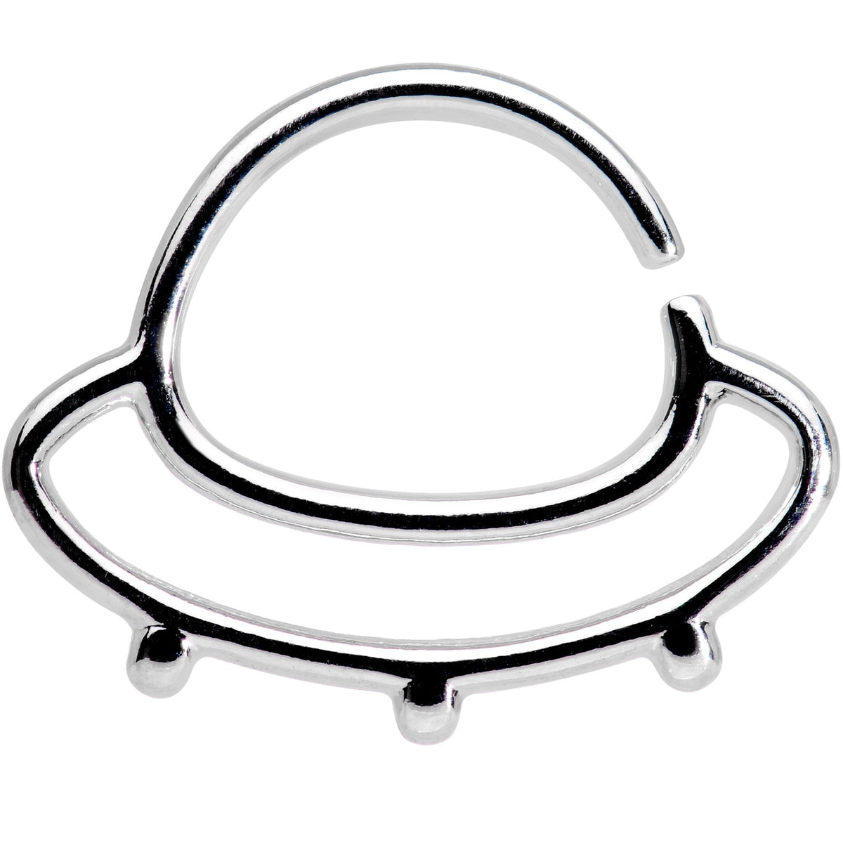 16G 3/8" Outer Space UFO Septum Ring