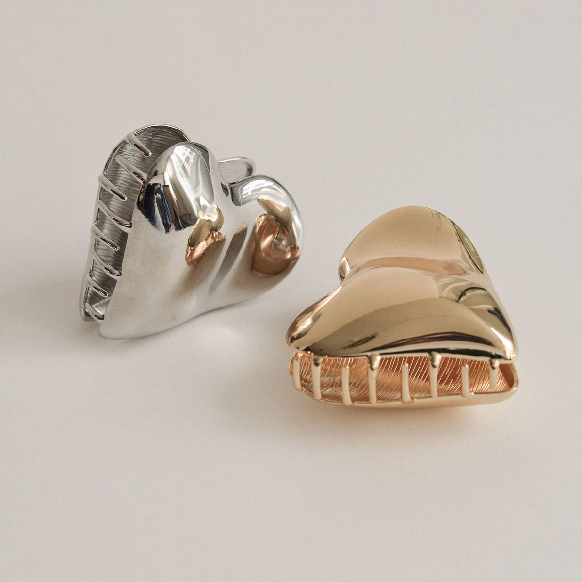 Heart-Shaped Hair Claw Clip | Silver
