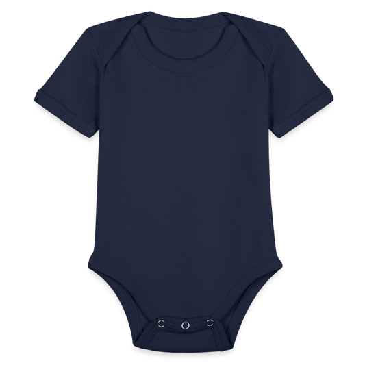 Organic Short Sleeve Baby Bodysuit - dark navy