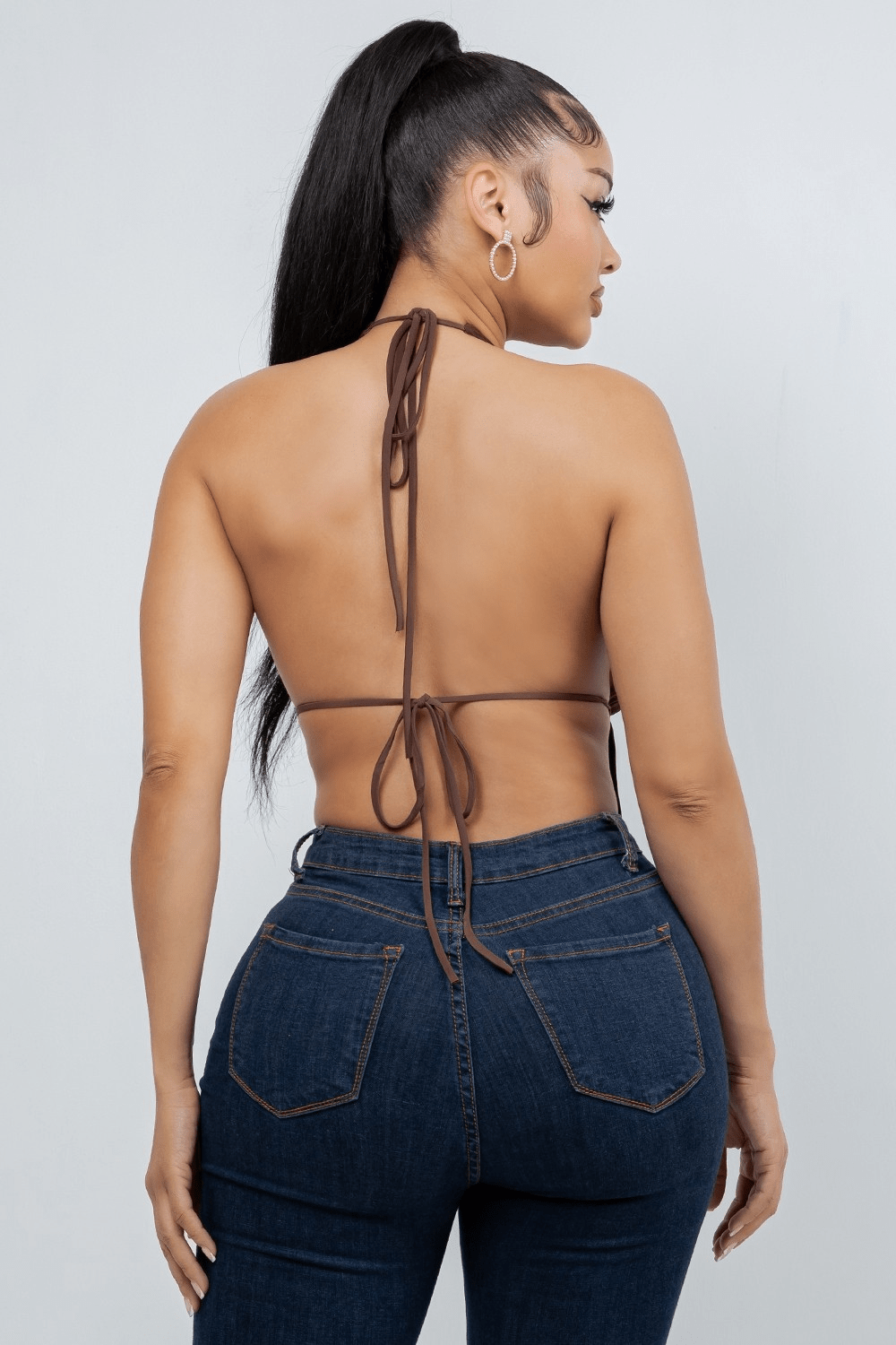 Sultry Crush Open Back Halter Club Top
