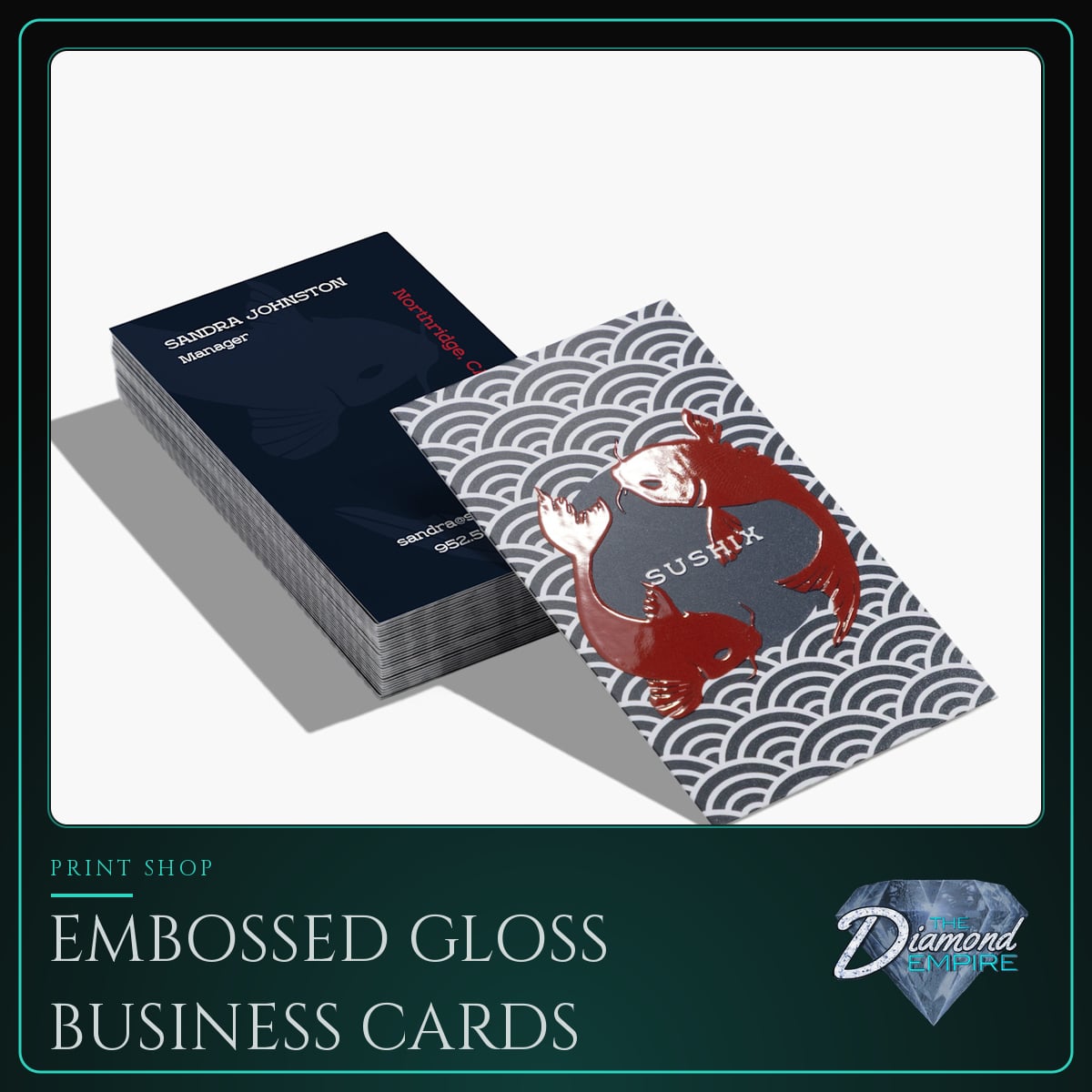 Embossed Gloss Business Cards