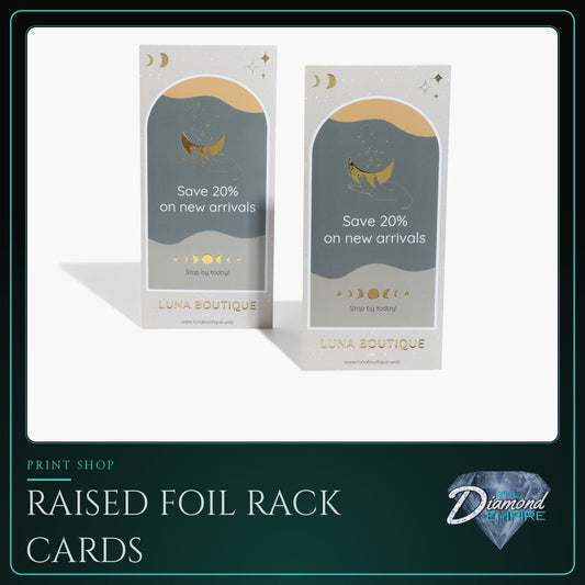 Raised Foil Rack Cards