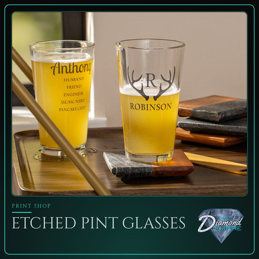 Etched Pint Glasses