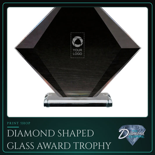 Diamond Shaped Glass Award Trophy – 9.75 W x 8.13 H