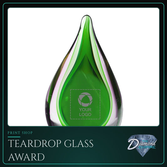 Teardrop Glass Award with Clear Base