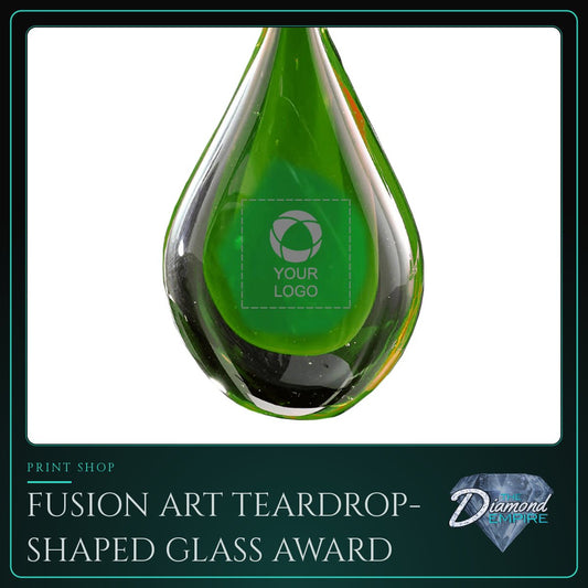Fusion Art Teardrop-Shaped Glass Award – 3.25 W x 6.75 H