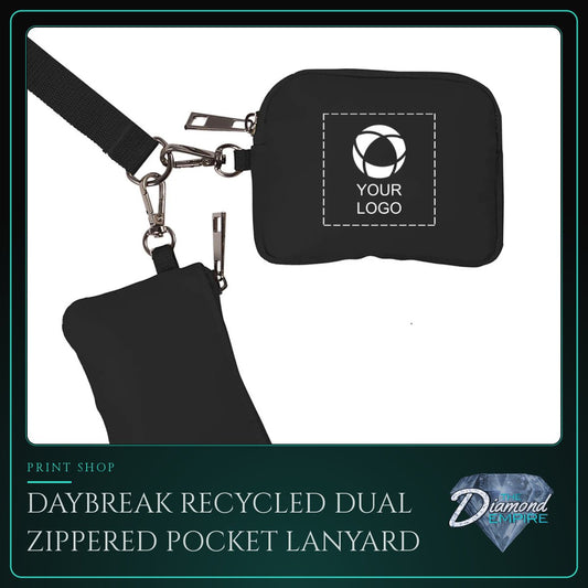 Daybreak Recycled Dual Zippered Pocket Lanyard