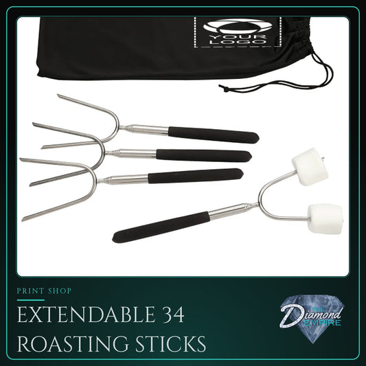 Extendable 34 Roasting Sticks with Carrying Case – Pad Printing