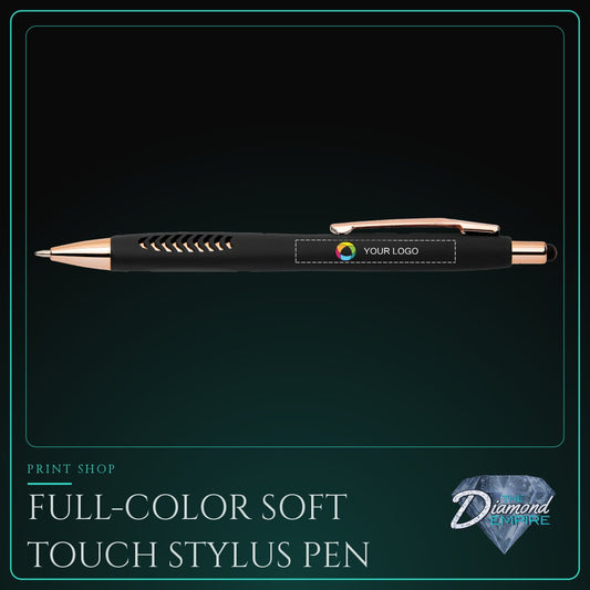 Full-Color Soft Touch Stylus Pen with Black Ink