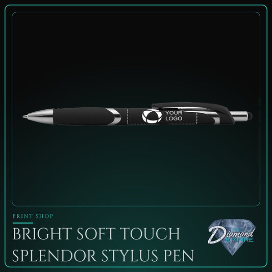 Bright Soft Touch Splendor Stylus Pen with Black Ink