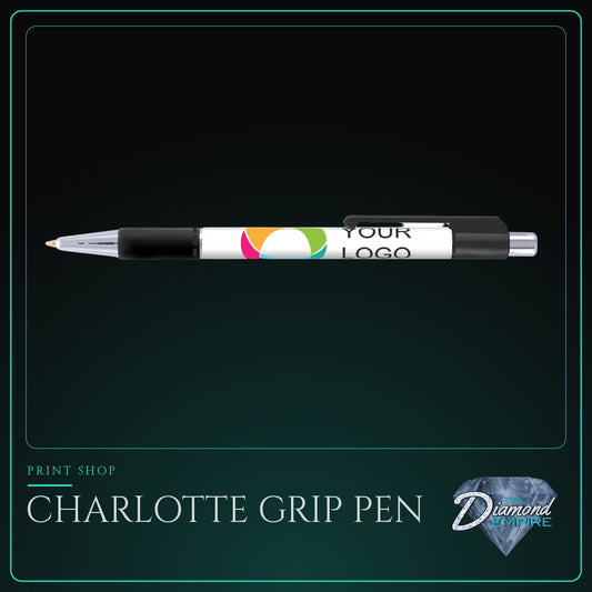 Charlotte Grip Pen with Blue Ink Digital Full Color Wrap