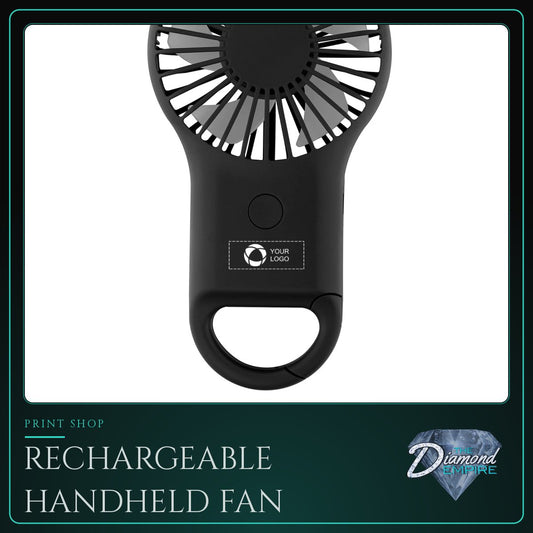 Rechargeable Handheld Fan with Carabiner
