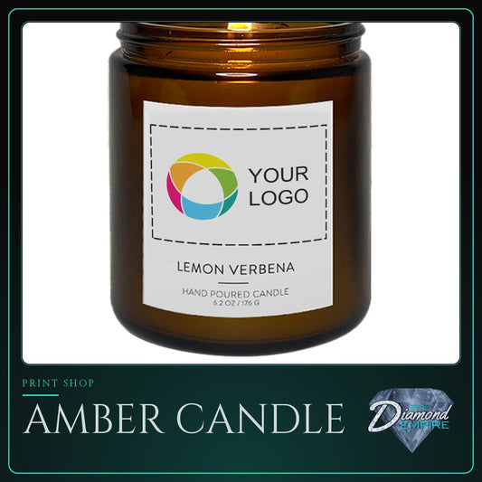 Amber Candle with Lid – 8 oz.
