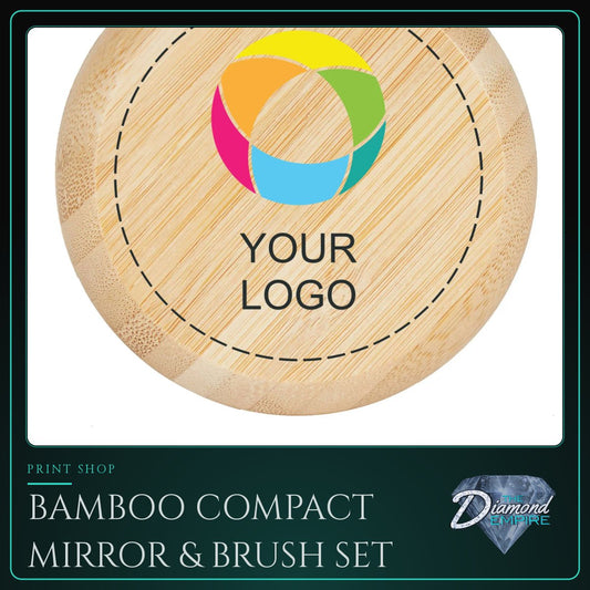 Bamboo Compact Mirror & Brush Set