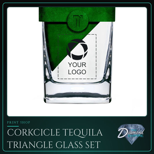 CORKCICLE Tequila Triangle Glass Set with Silicone Ice Form