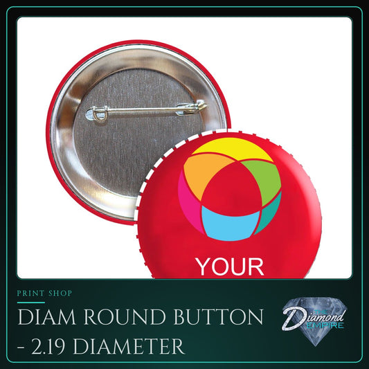 Diam Round Button - 2.19 Diameter with Pin