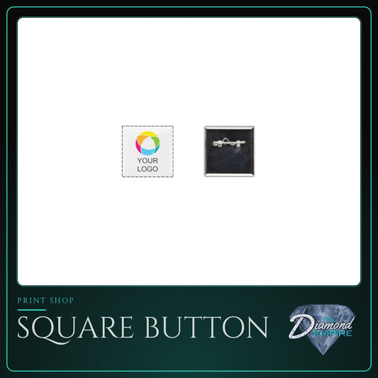Square Button with Safety Pin Clasp