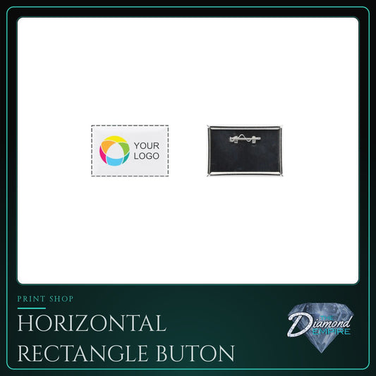 Horizontal Rectangle Buton – 2 x 3 with Safety Pin Clasp