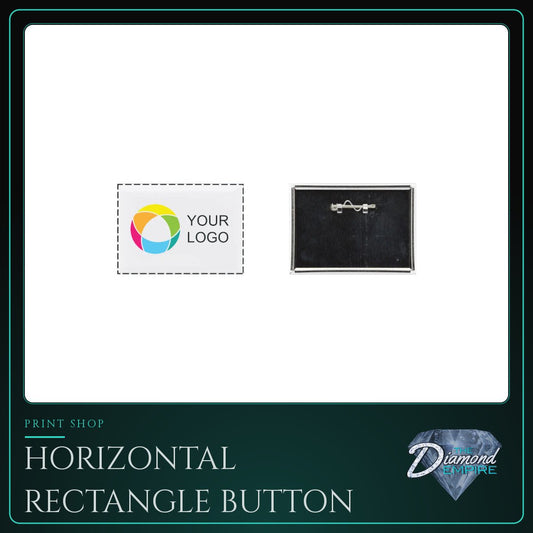 Horizontal Rectangle Button with Safety Pin Clasp