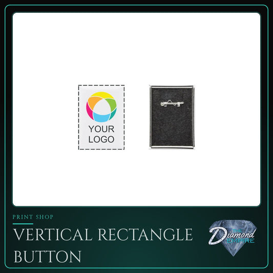 Vertical Rectangle Button with Safety Pin Clasp