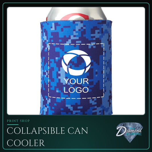 Collapsible Can Cooler with Digital Pattern