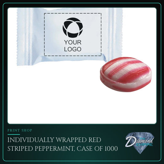Individually Wrapped Red Striped Peppermint, Case of 1000