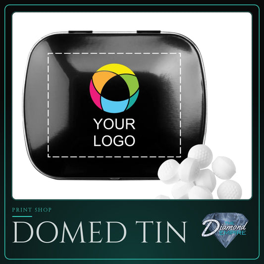 Domed Tin with Golf Ball Shaped Mints