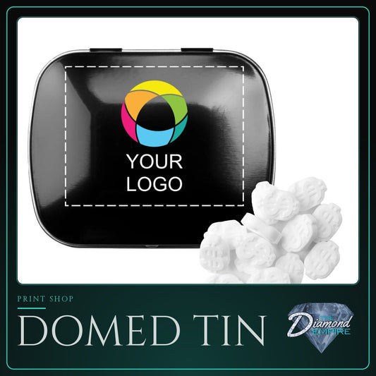 Domed Tin with Dollar Sign Shaped Mints