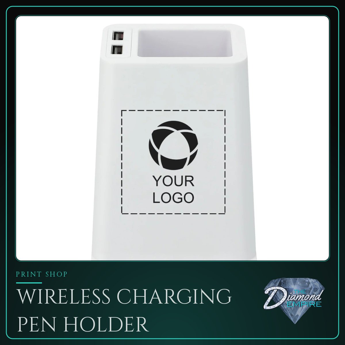 Wireless Charging Pen Holder with Dual Output