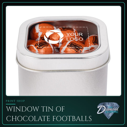 Window Tin of Chocolate Footballs