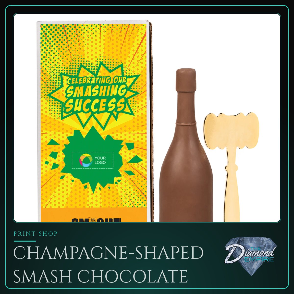 Champagne-Shaped Smash Chocolate with Mallet – 8 oz.
