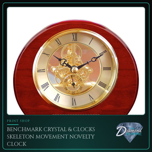 Benchmark Crystal & Clocks Skeleton Movement Novelty Clock