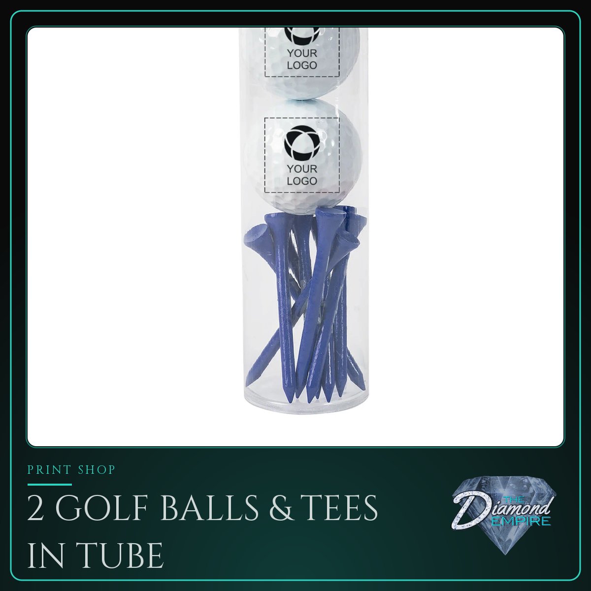 2 Golf Balls & Tees in Tube