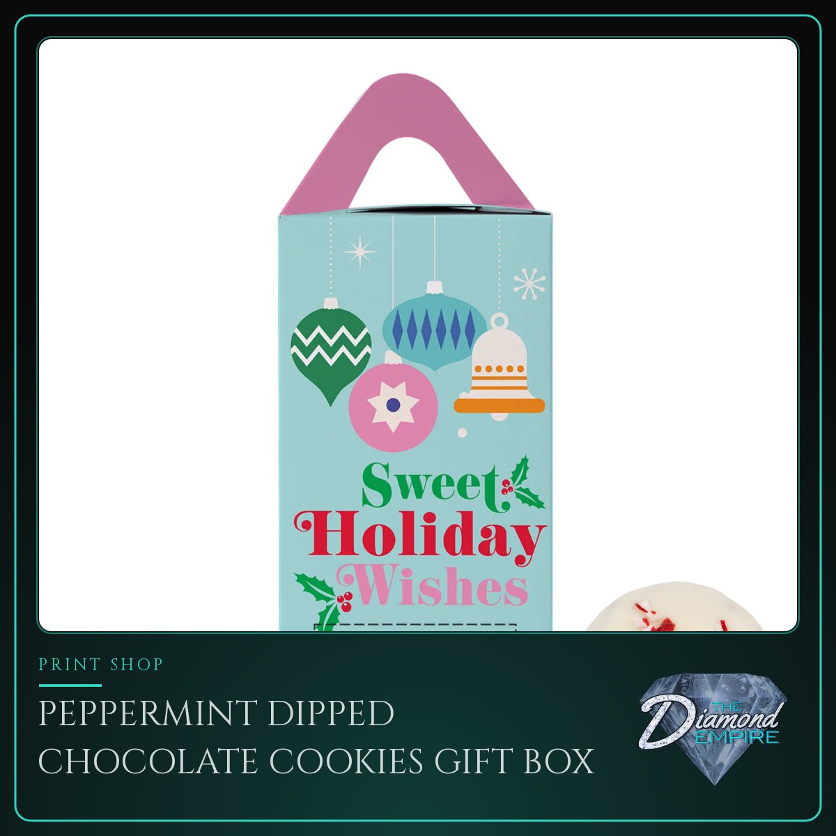 Peppermint Dipped Chocolate Cookies Gift Box
