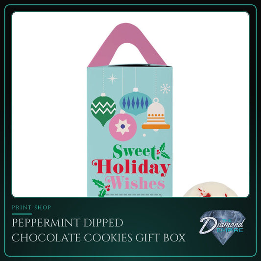 Peppermint Dipped Chocolate Cookies Gift Box