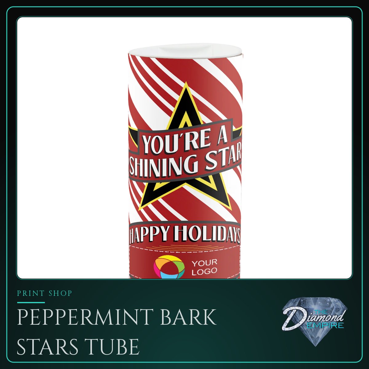 Peppermint Bark Stars Tube