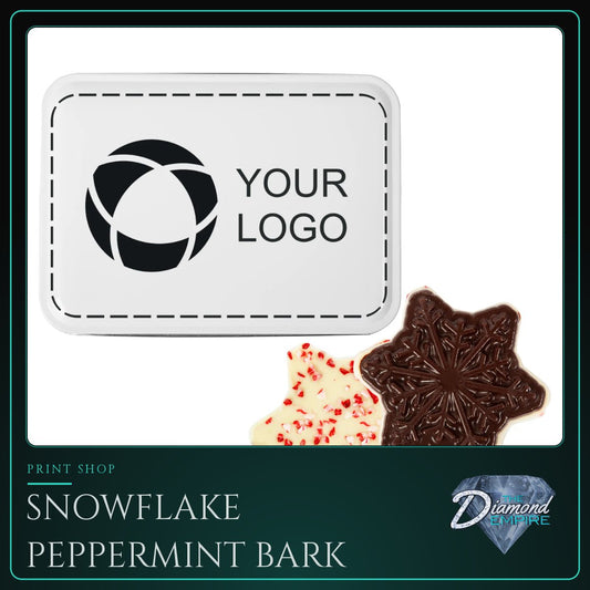 Snowflake Peppermint Bark with Domed Tin