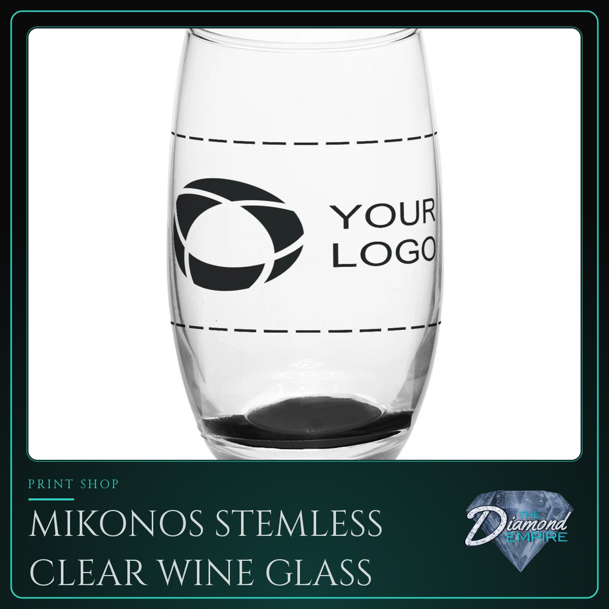 Mikonos Stemless Clear Wine Glass – 15 oz.