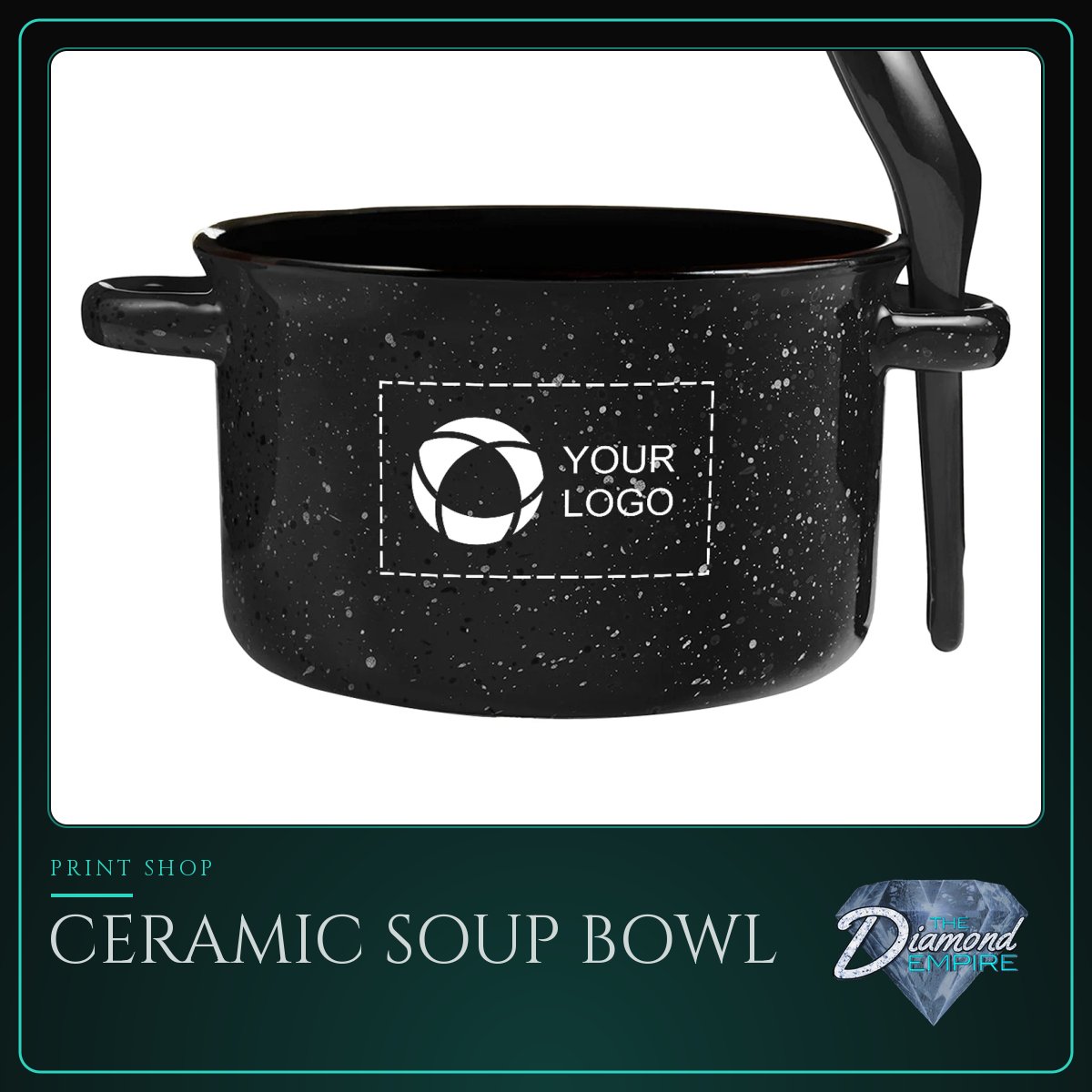 Ceramic Soup Bowl with Spoon – 20 oz.