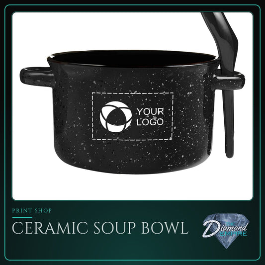 Ceramic Soup Bowl with Spoon – 20 oz.