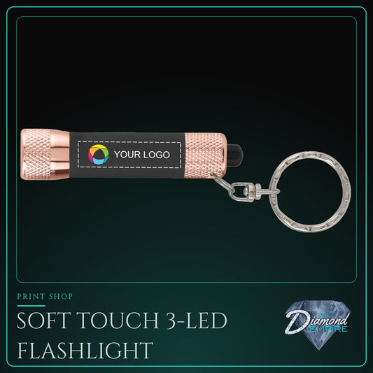 Soft Touch 3-LED Flashlight with Keyring