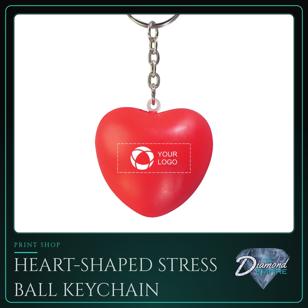 Heart-Shaped Stress Ball Keychain