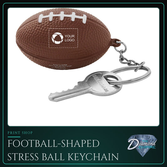 Football-Shaped Stress Ball Keychain