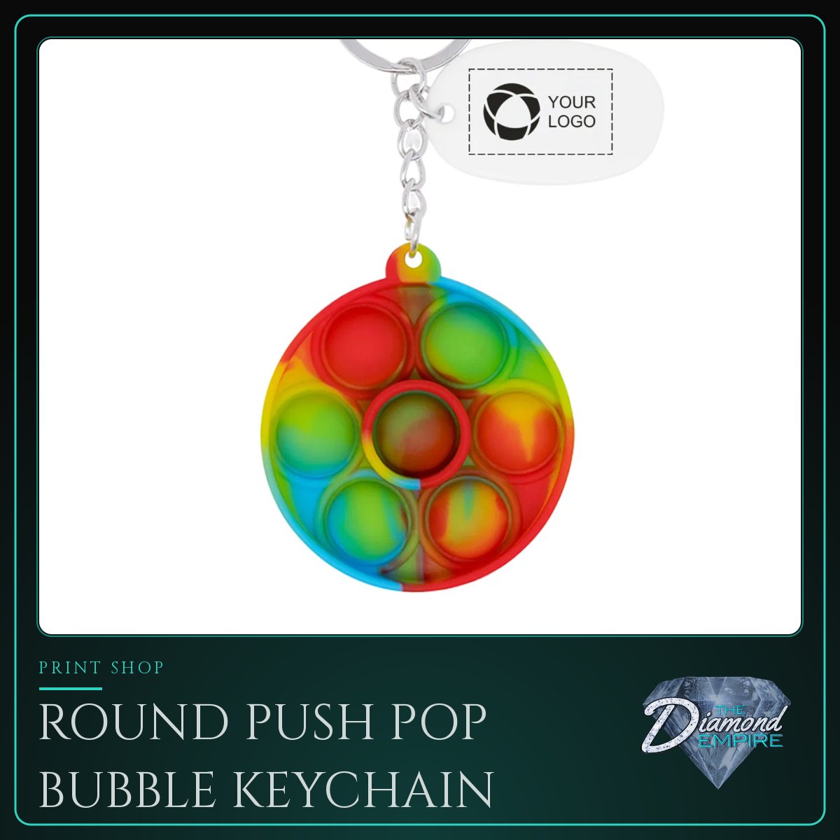 Round Push Pop Bubble Keychain