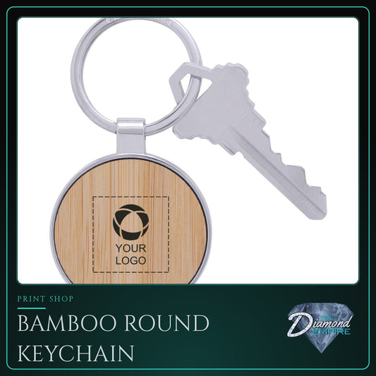Bamboo Round Keychain