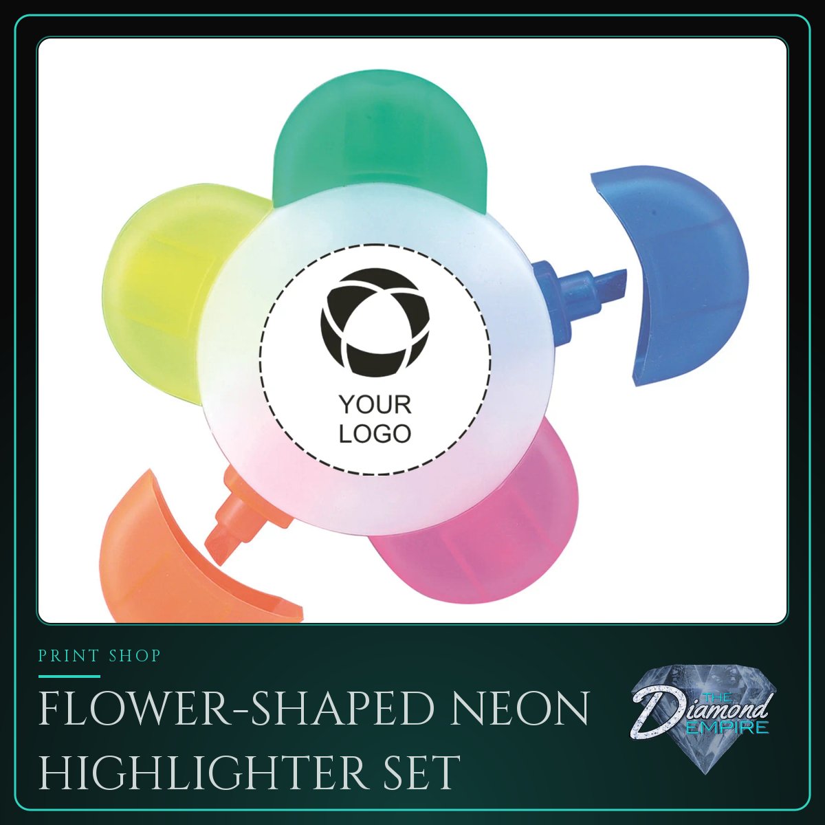 Flower-Shaped Neon Highlighter Set