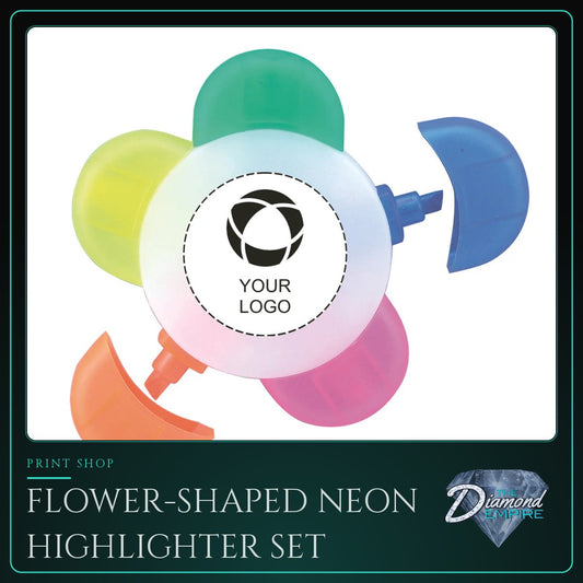 Flower-Shaped Neon Highlighter Set