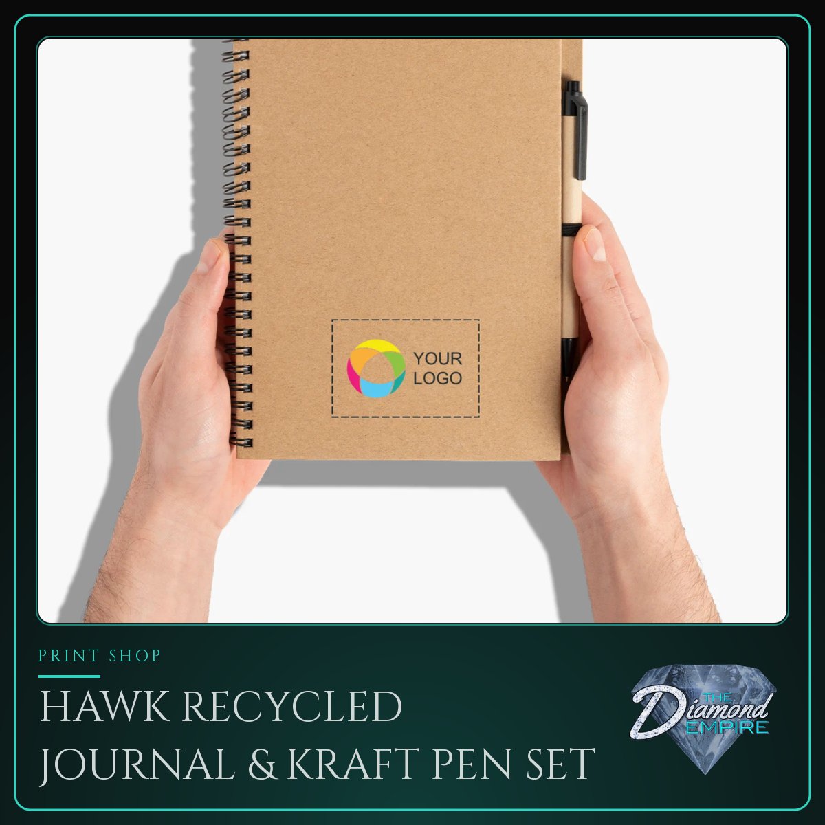 Hawk Recycled Journal & Kraft Pen Set