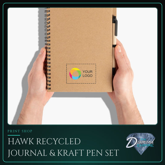 Hawk Recycled Journal & Kraft Pen Set